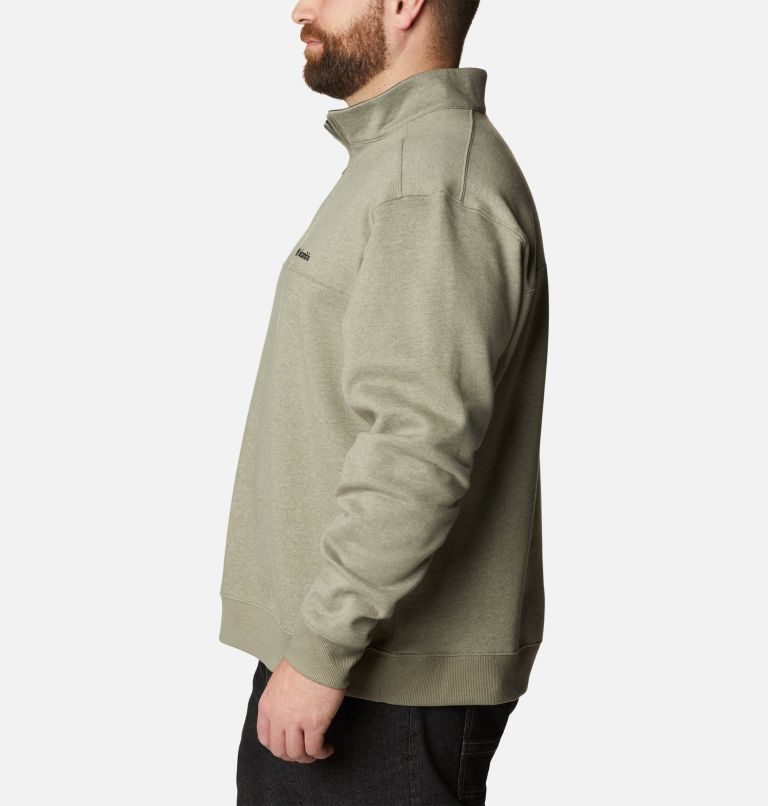 Men's Columbia Hart Mountain II Half Zip Sweatshirts Olive | Plus Size CA-DC803